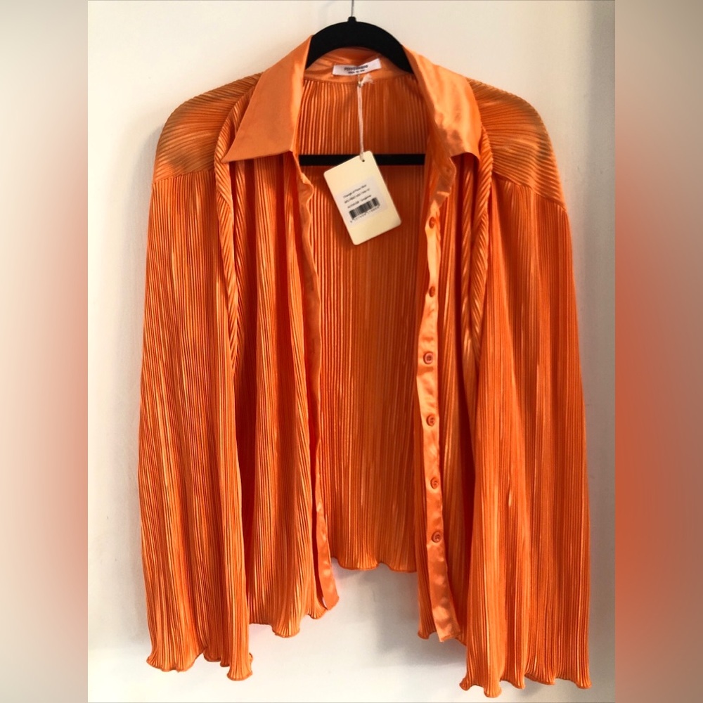 Peppermayo Change Of Pace Orange Long Sleeve Shirt Size 6 Nwt